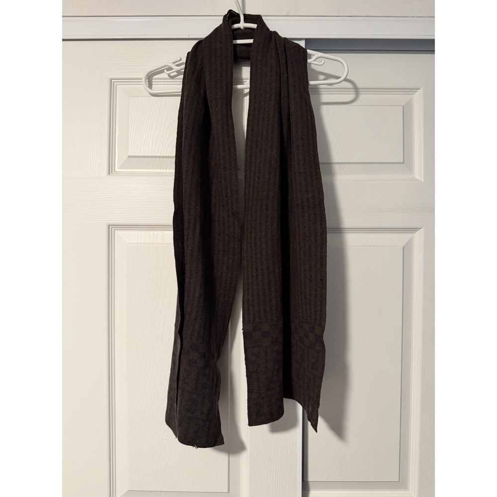 Fendi Merino Wool Vintage Brown Scarf Made In Italy Monogram Oldโ Money